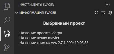 Информация Svacer после загрузки данных